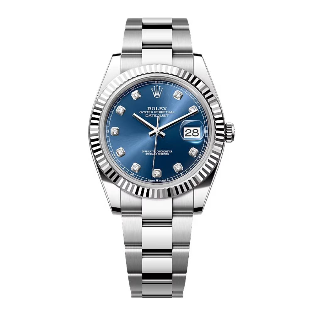 Rolex Datejust 41mm - Ref: 126334-0015 - Blue Diamond Dial, Stainless Steel Oyster Bracelet Men's Watch