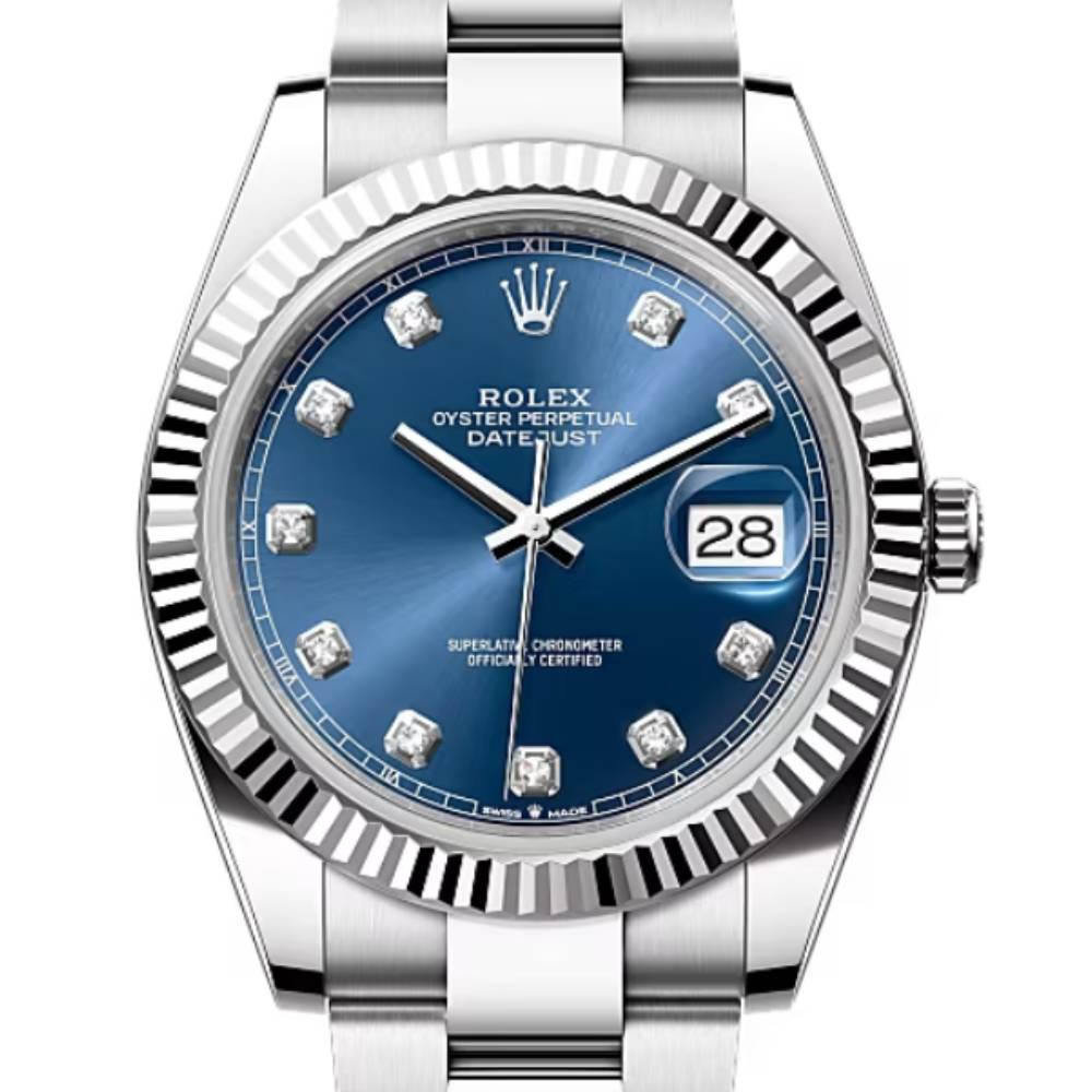 Rolex Datejust 41mm - Ref: 126334-0015 - Blue Diamond Dial, Stainless Steel Oyster Bracelet Men's Watch