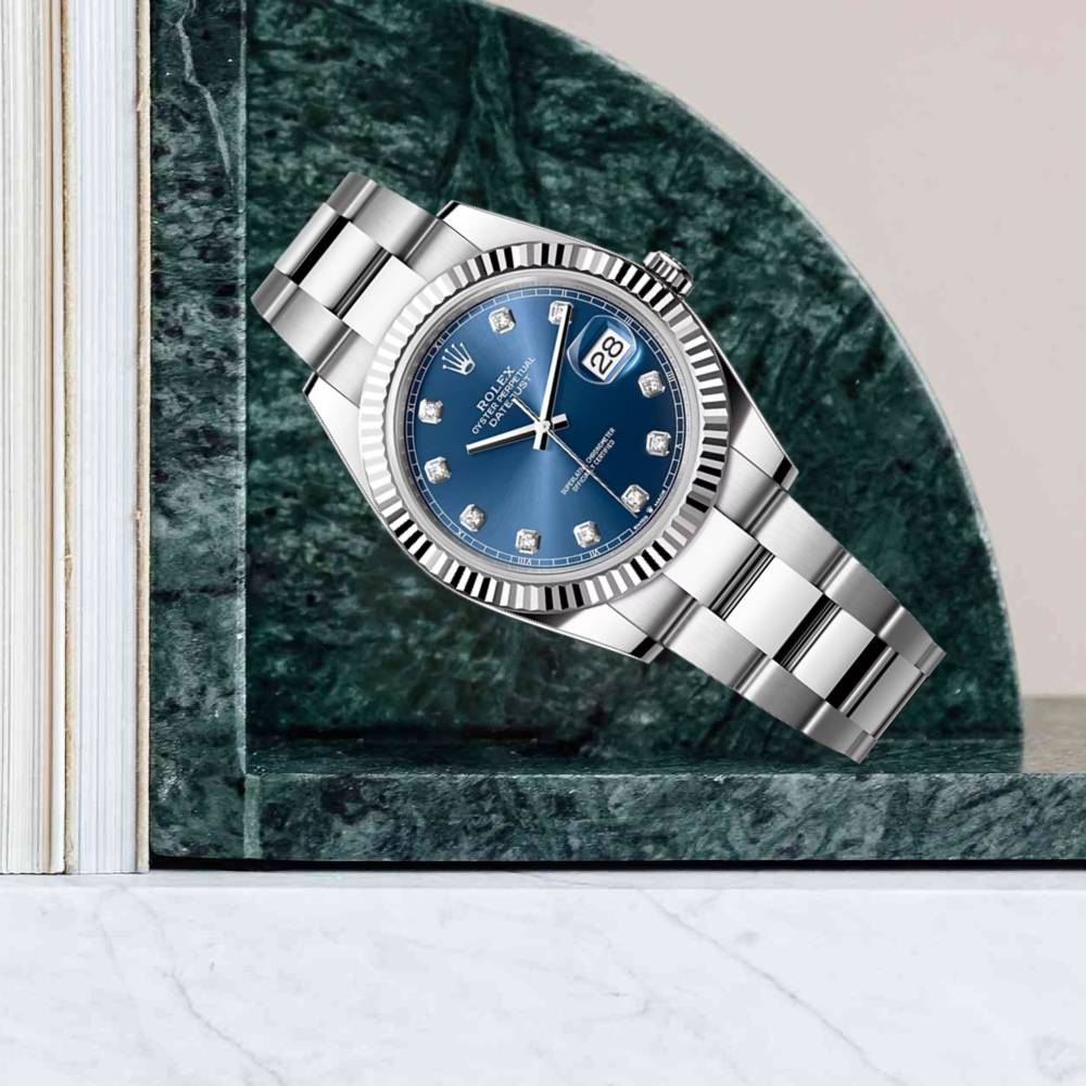 Rolex Datejust 41mm - Ref: 126334-0015 - Blue Diamond Dial, Stainless Steel Oyster Bracelet Men's Watch