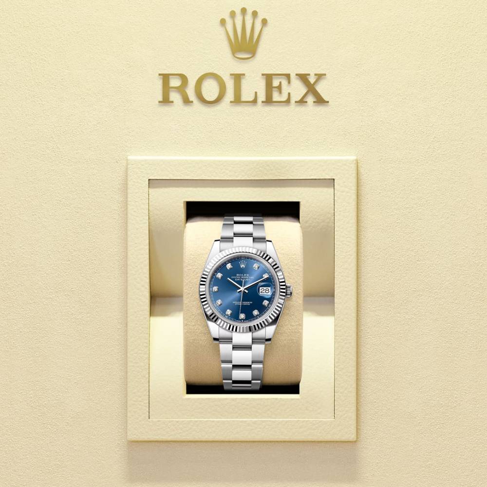 Rolex Datejust 41mm - Ref: 126334-0015 - Blue Diamond Dial, Stainless Steel Oyster Bracelet Men's Watch