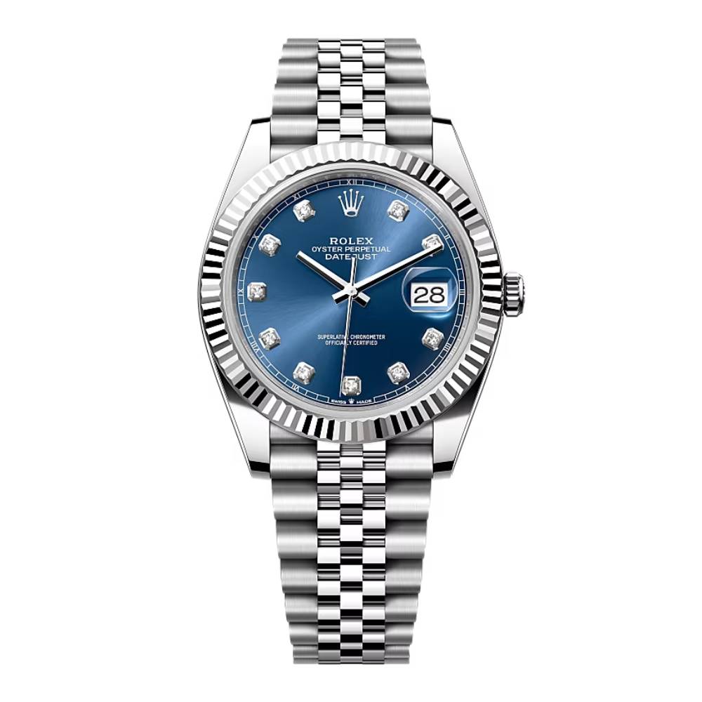 Rolex Datejust 41mm - Ref: 126334-0016 - Blue Diamond Dial, Stainless Steel Jubilee Bracelet Men's Watch