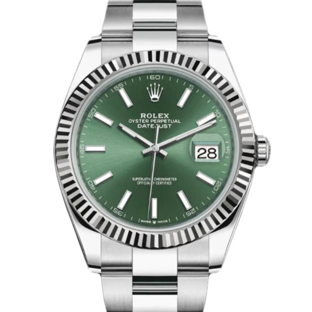 Rolex Datejust 41mm - Ref: 126334-0027 - Green Dial, Stainless Steel Oyster Bracelet Men's Watch