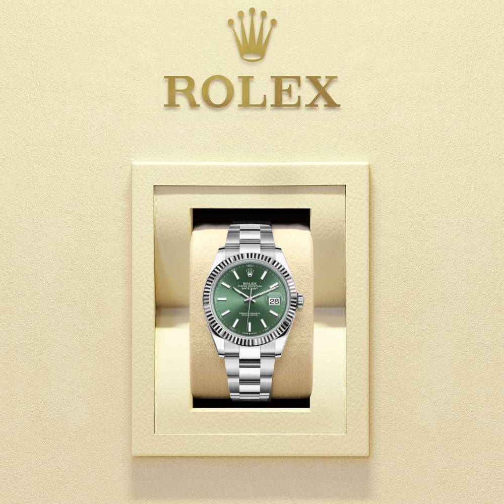 Rolex Datejust 41mm - Ref: 126334-0027 - Green Dial, Stainless Steel Oyster Bracelet Men's Watch