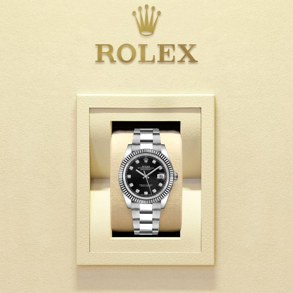 Rolex Datejust 41mm - Ref: 126334 - Black Diamond Dial, Stainless Steel Oyster Bracelet Men's Watch