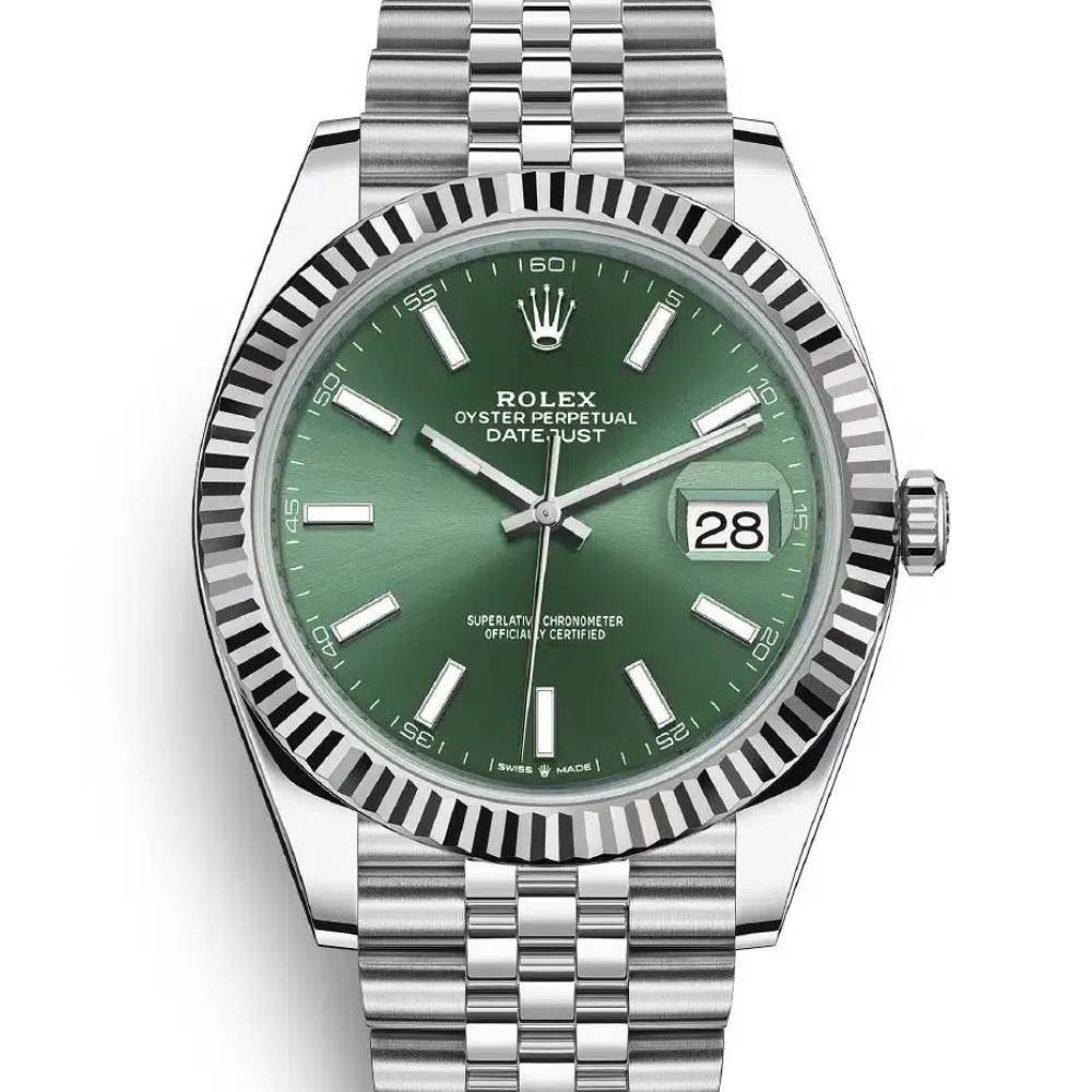 Rolex Datejust 41mm - Ref: 126334 - Green Dial, Stainless Steel Jubilee Bracelet Men's Watch