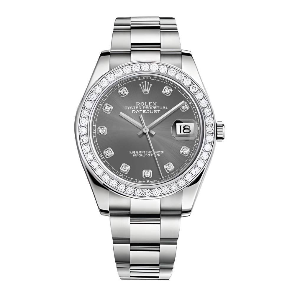 Rolex Datejust II 41mm - Ref: 116300 db - Slate Grey Dial & Diamond Bezel, Stainless Steel Oyster Bracelet Men's Watch