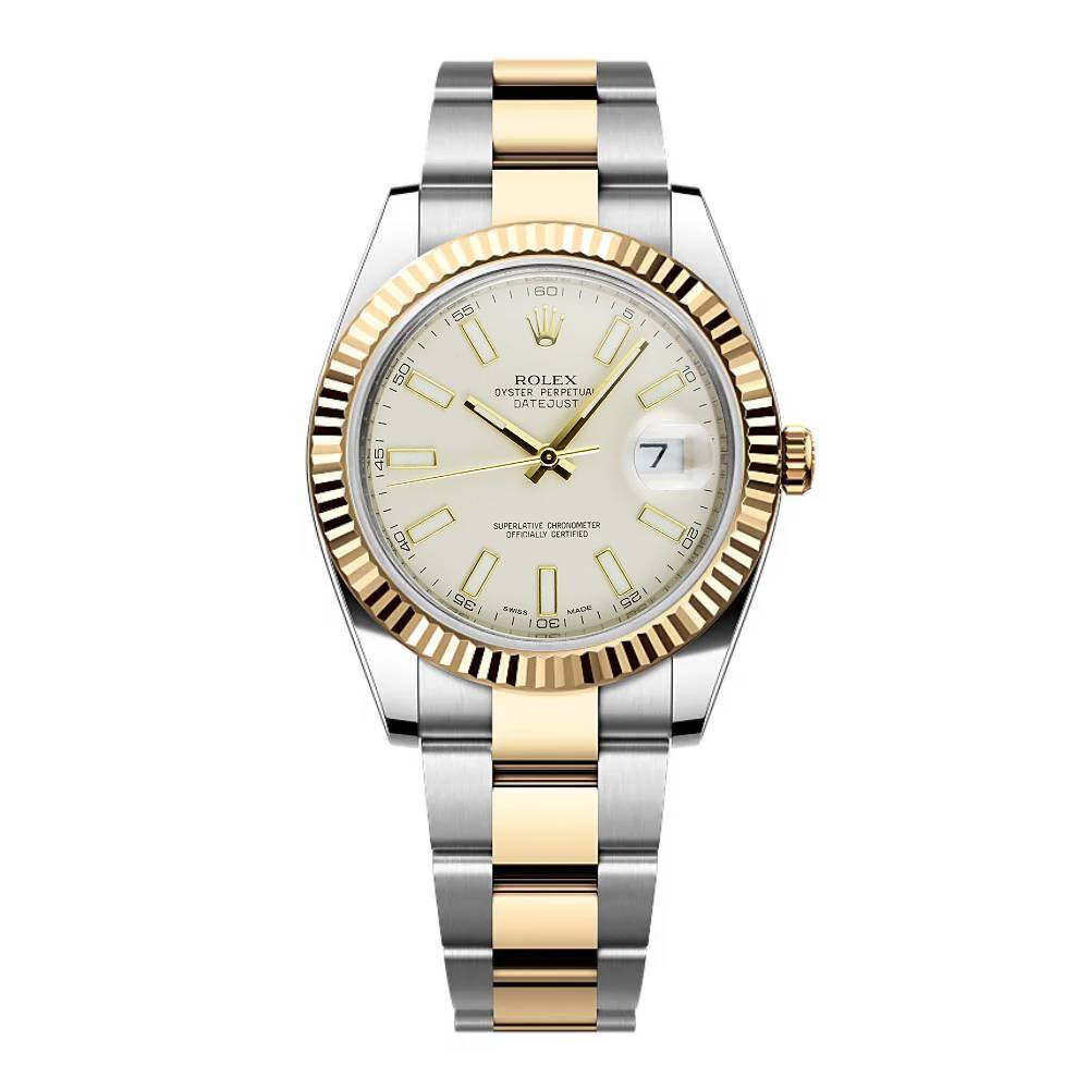 Rolex Datejust II 41mm - Ref: 116333 ISO - White Stick Dial, Two Tone Stainless Steel & 18K Yellow Gold Oyster Bracelet Men's Watch
