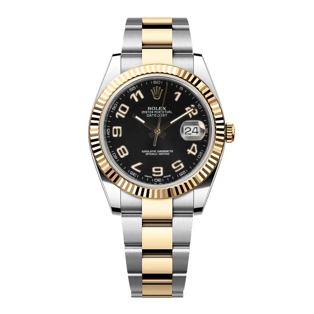 Rolex Datejust II 41mm - Ref: 116333BKAO - Black Dial, Two Tone Stainless Steel & 18K Yellow Gold Oyster Bracelet Men's Watch