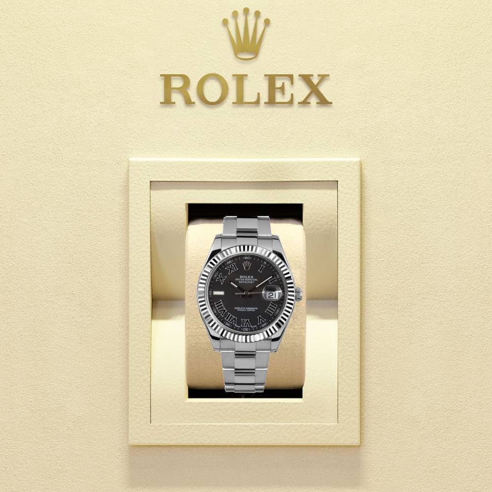 Rolex Datejust II 41mm - Ref: 116334 bkro - Black Dial, Stainless Steel Oyster Bracelet Men's Watch