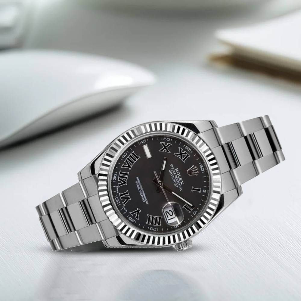 Rolex Datejust II 41mm - Ref: 116334 bkro - Black Dial, Stainless Steel Oyster Bracelet Men's Watch