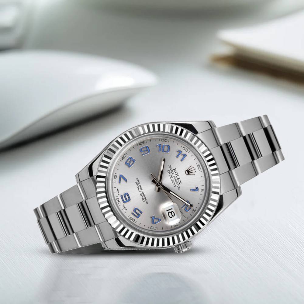 Rolex Datejust II 41mm - Ref: 116334 rblao - Silver Diamond Dial, Stainless Steel Oyster Bracelet Men's Watch