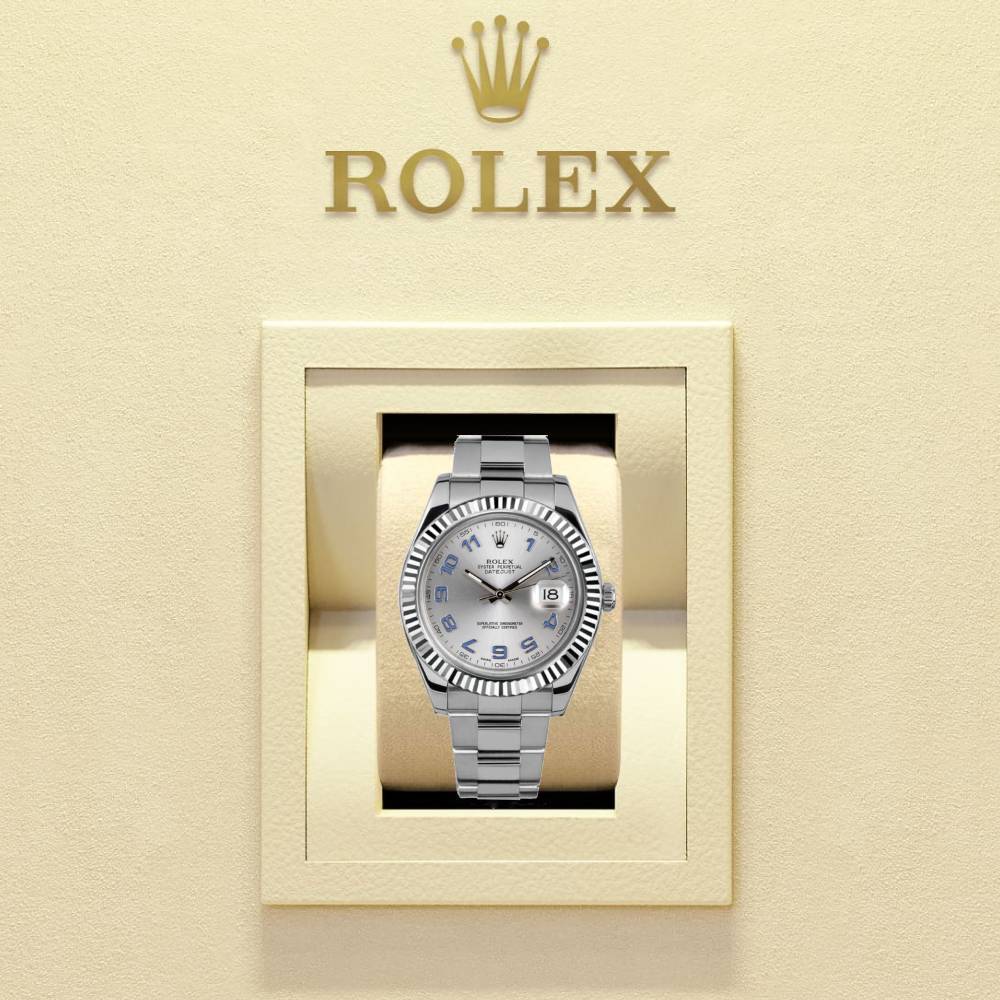 Rolex Datejust II 41mm - Ref: 116334 rblao - Silver Diamond Dial, Stainless Steel Oyster Bracelet Men's Watch
