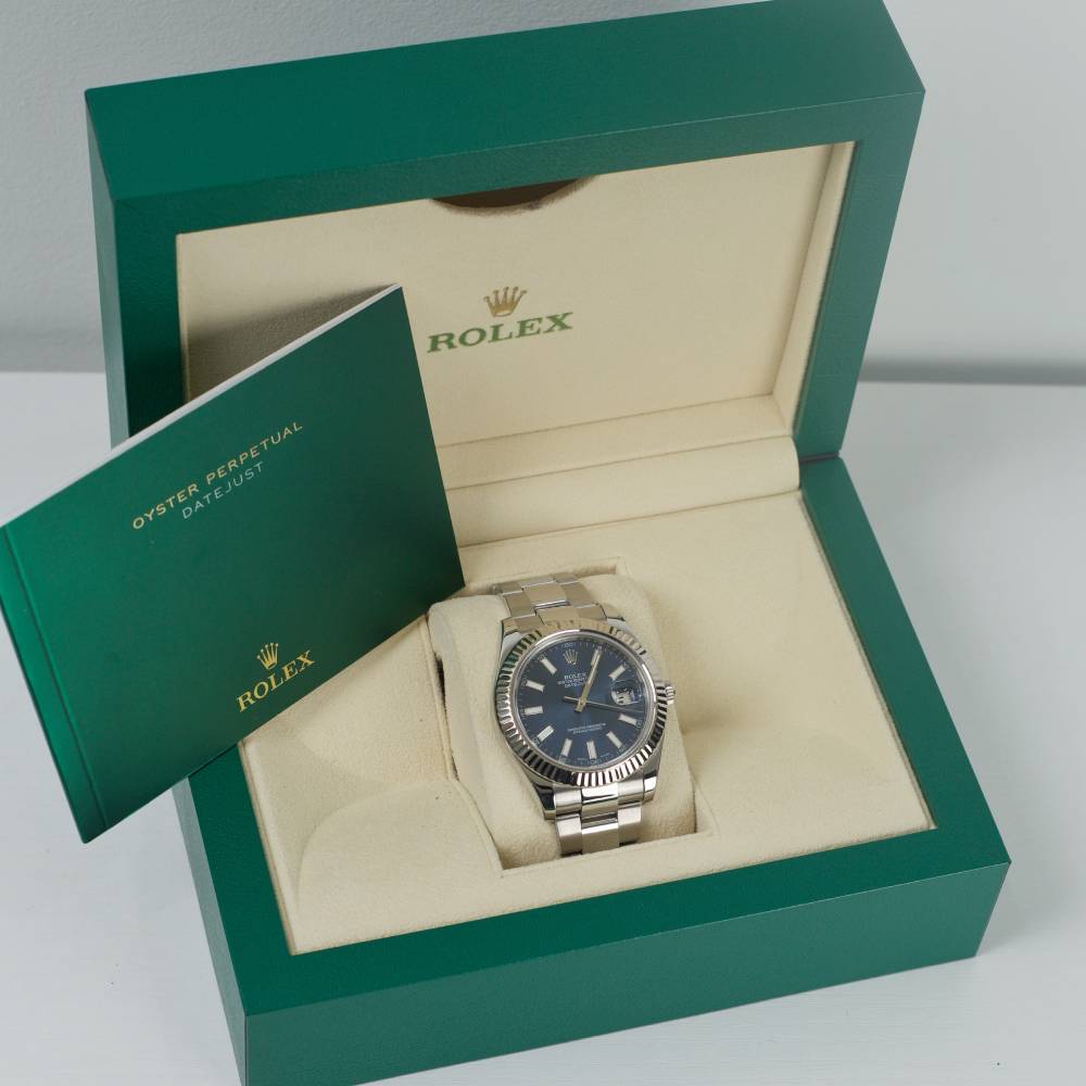 Rolex Datejust II 41mm - Ref: 116334blro - Blue Stick Dial, Stainless Steel Oyster Bracelet Men's Watch