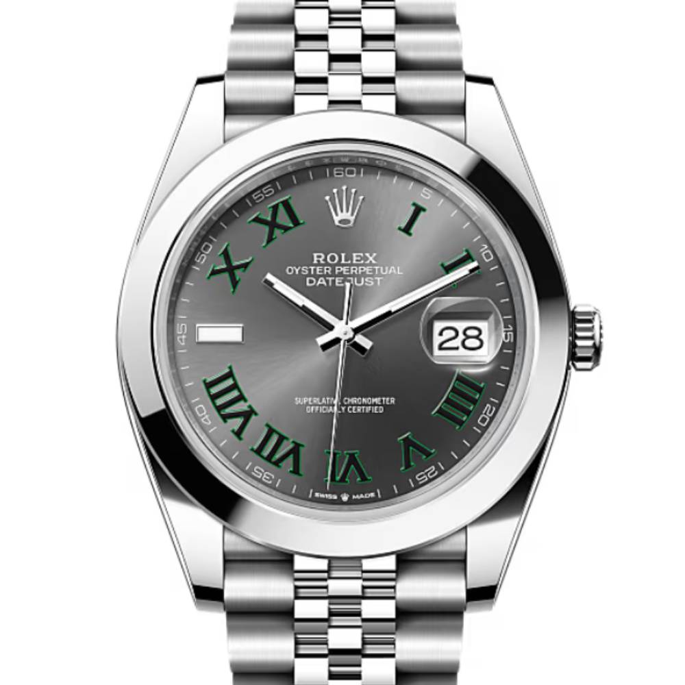 Rolex Datejust Wimbledon 41mm - Ref: 126300-0014 - Slate Grey Dial, Stainless Steel Jubilee Bracelet Men's Watch