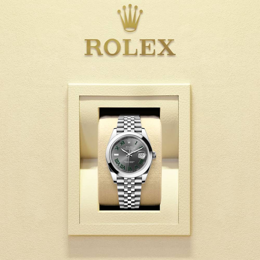 Rolex Datejust Wimbledon 41mm - Ref: 126300-0014 - Slate Grey Dial, Stainless Steel Jubilee Bracelet Men's Watch