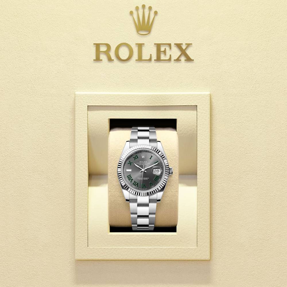 Rolex Datejust Wimbledon 41mm - Ref: 126334-0021 - Slate Grey Dial, Stainless Steel Oyster Bracelet Men's Watch