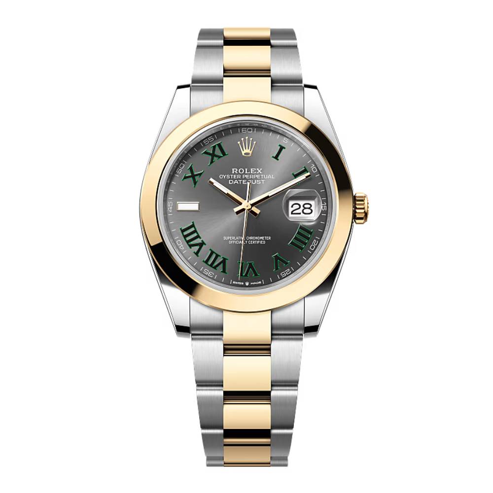 Rolex Datejust 41mm - Ref: ROL-65004 - Wimbledon Slate Dial, Two Tone Stainless Steel & 18K Yellow Gold Oyster Bracelet Men's Watch