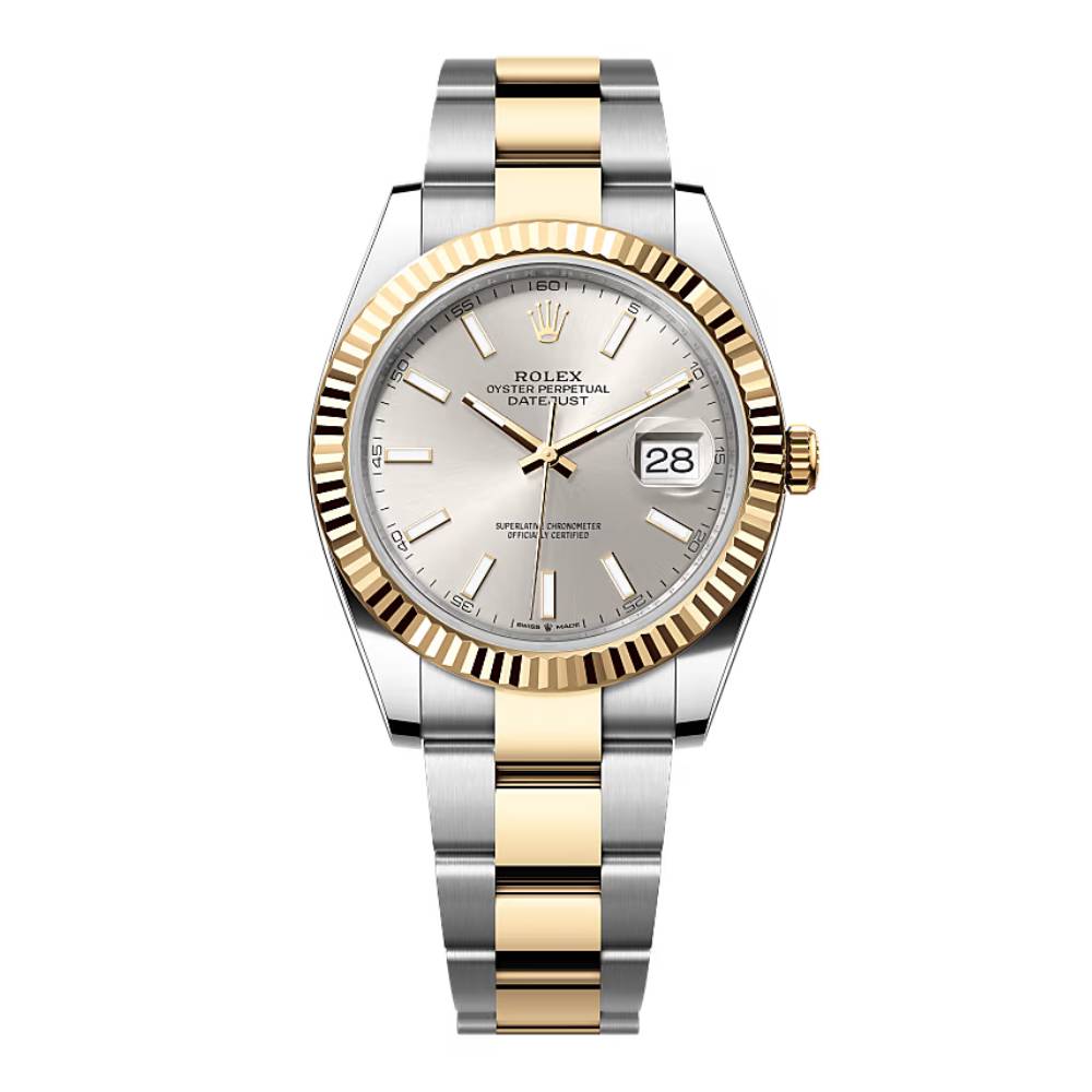 Rolex Datejust 41mm - Ref: 126333-0001 - Silver Diamond Dial, Two Tone Stainless Steel & 18K Yellow Gold Oyster Bracelet Men's Watch