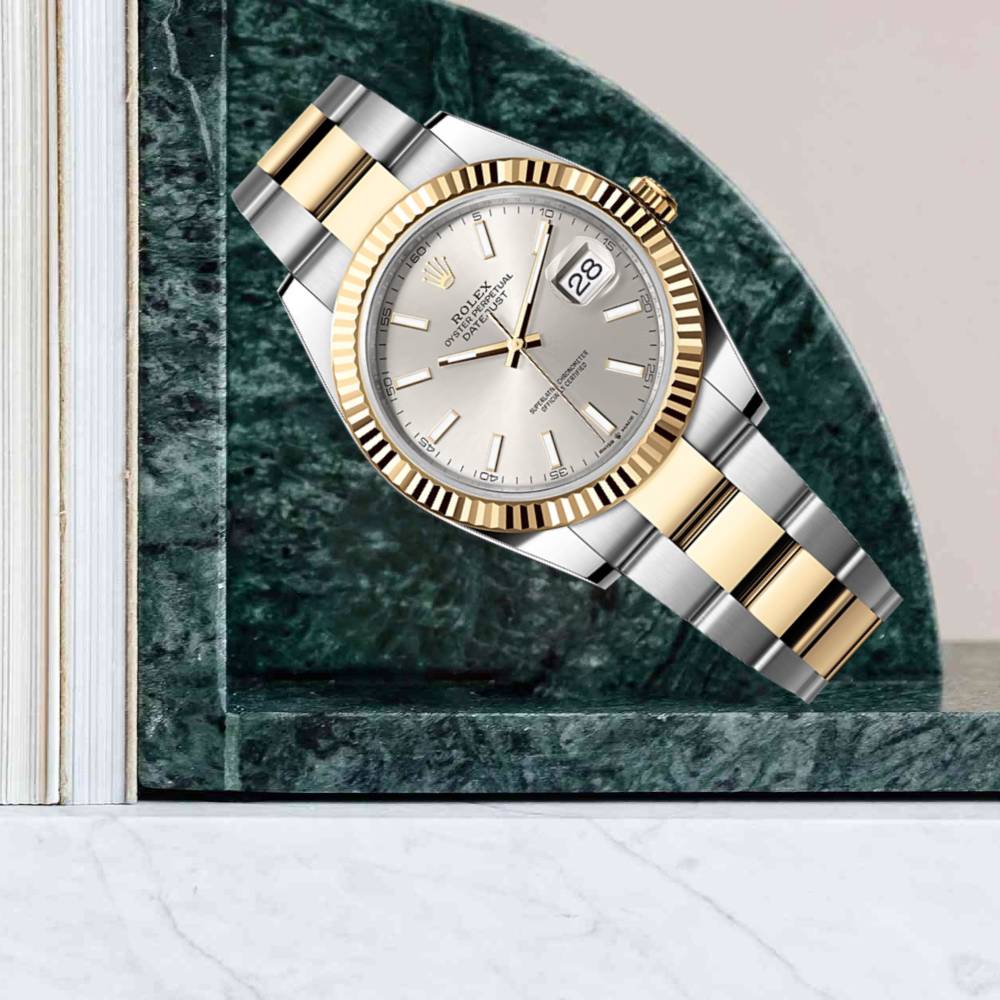 Rolex Datejust 41mm - Ref: 126333-0001 - Silver Diamond Dial, Two Tone Stainless Steel & 18K Yellow Gold Oyster Bracelet Men's Watch