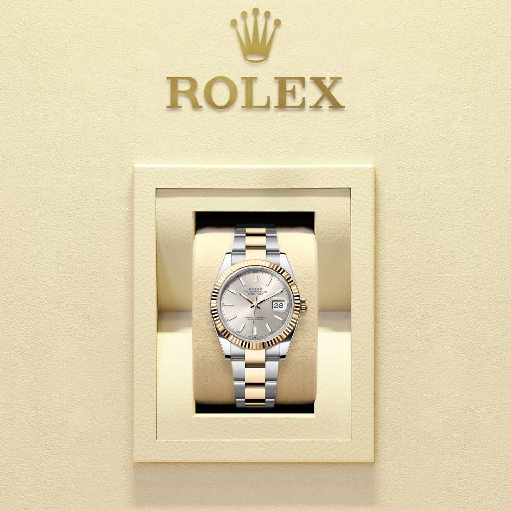 Rolex Datejust 41mm - Ref: 126333-0001 - Silver Diamond Dial, Two Tone Stainless Steel & 18K Yellow Gold Oyster Bracelet Men's Watch