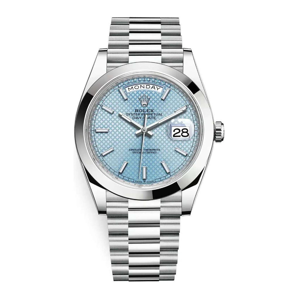 Rolex Day-Date 40 Presidential Blue dial, Smooth Bezel, President bracelet, Watch 228206-0004