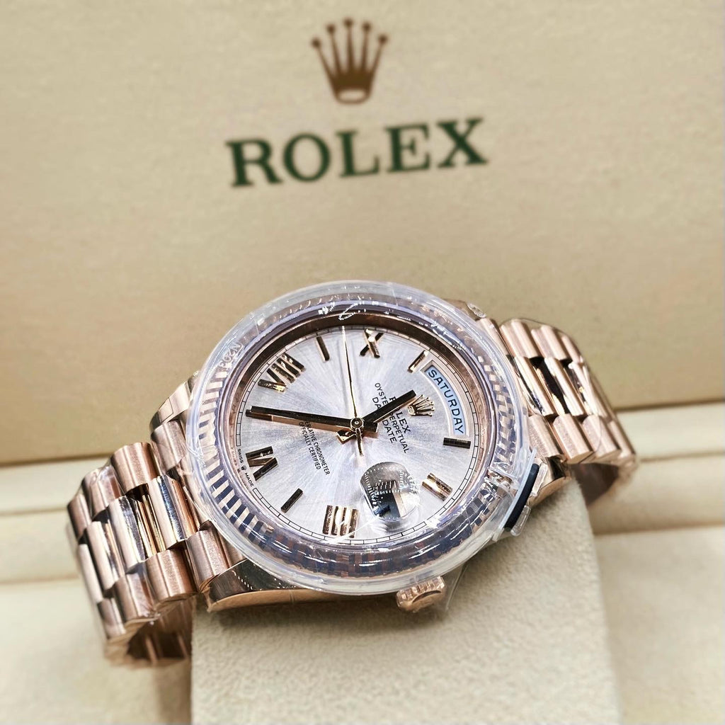 Rolex Day-Date 40 Presidential Sundust Roman numerals Dial 18K Everose Gold Automatic Men's Watch 228235-0001