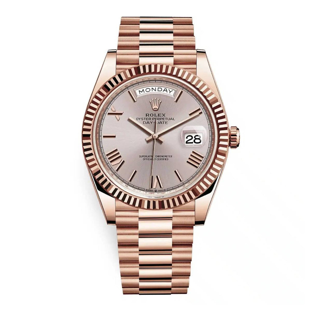 Rolex Day-Date 40 Presidential Sundust Roman numerals Dial 18K Everose Gold Automatic Men's Watch 228235-0001