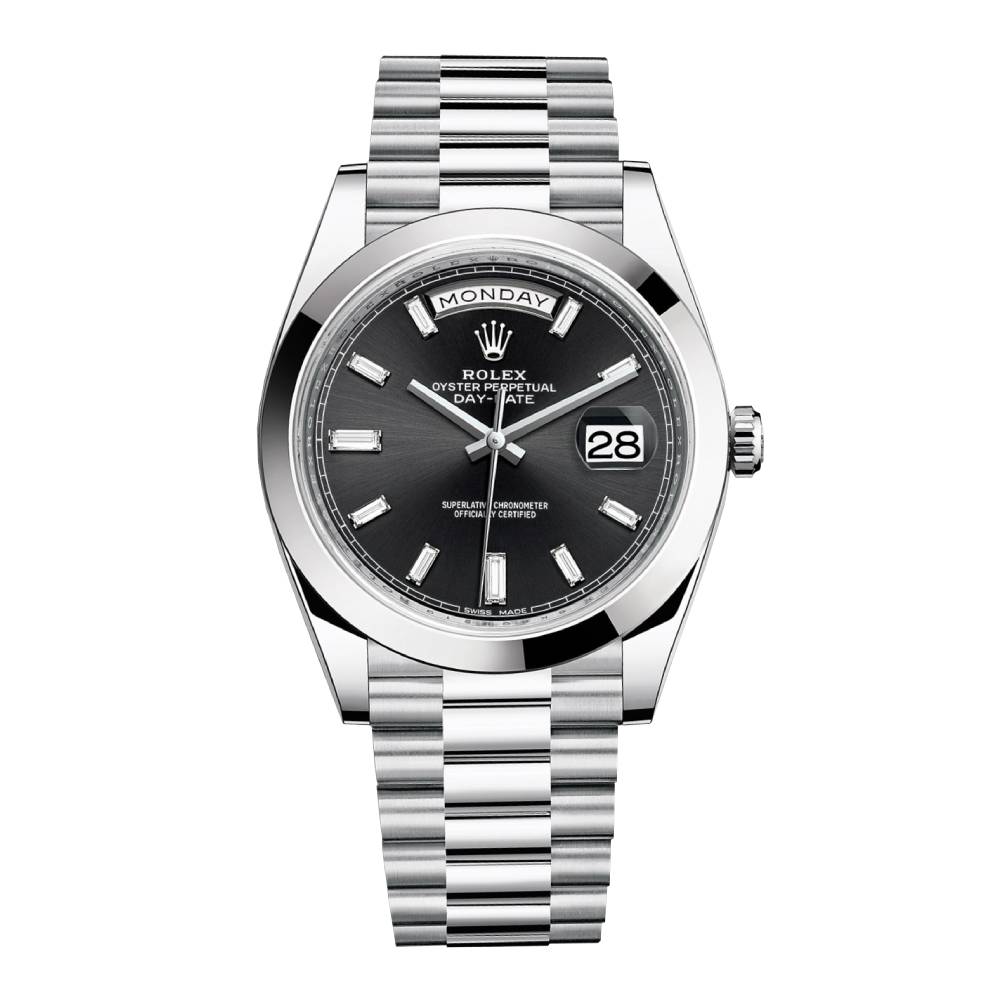 Rolex Day Date 40mm - Ref: 228206-0013 - Black Diamond Dial, Platinum President Bracelet Men's Watch