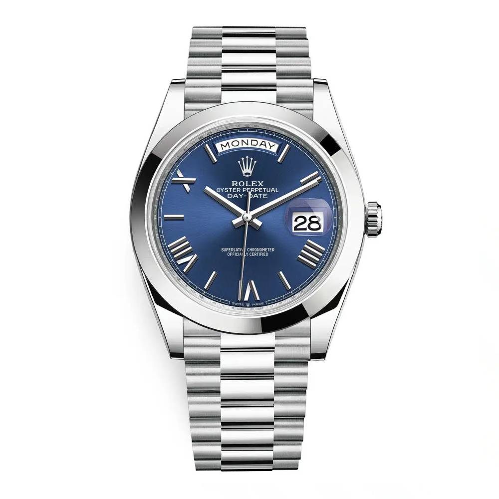 Rolex Day Date 40mm - Ref: 228206-0015 - Blue Roman Dial, Platinum President Bracelet Men's Watch