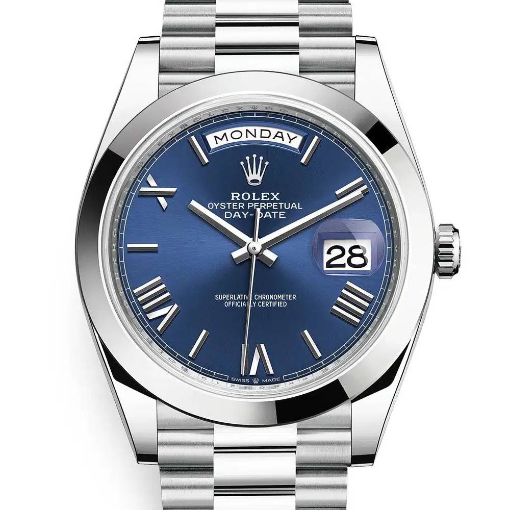 Rolex Day Date 40mm - Ref: 228206-0015 - Blue Roman Dial, Platinum President Bracelet Men's Watch