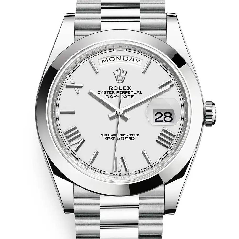 Rolex Day Date 40mm - Ref: 228206-0028 - White Roman Dial, Platinum President Bracelet Men's Watch