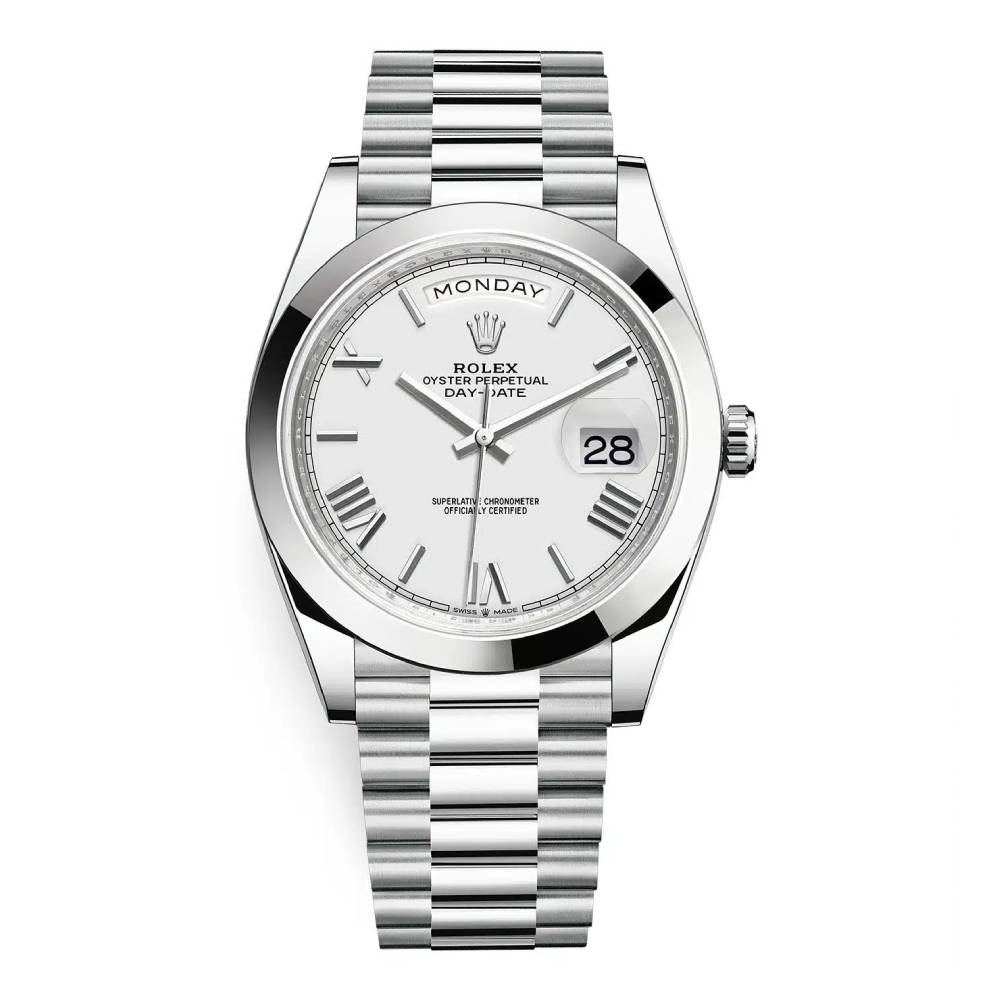 Rolex Day Date 40mm - Ref: 228206-0028 - White Roman Dial, Platinum President Bracelet Men's Watch