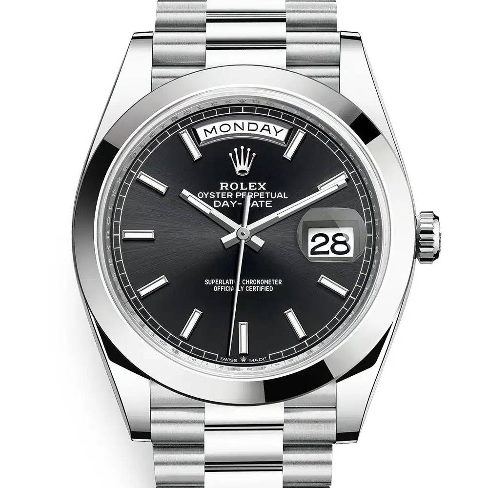 Rolex Day Date 40mm - Ref: 228206-0031 - Black Stick Dial, Platinum President Bracelet Men's Watch