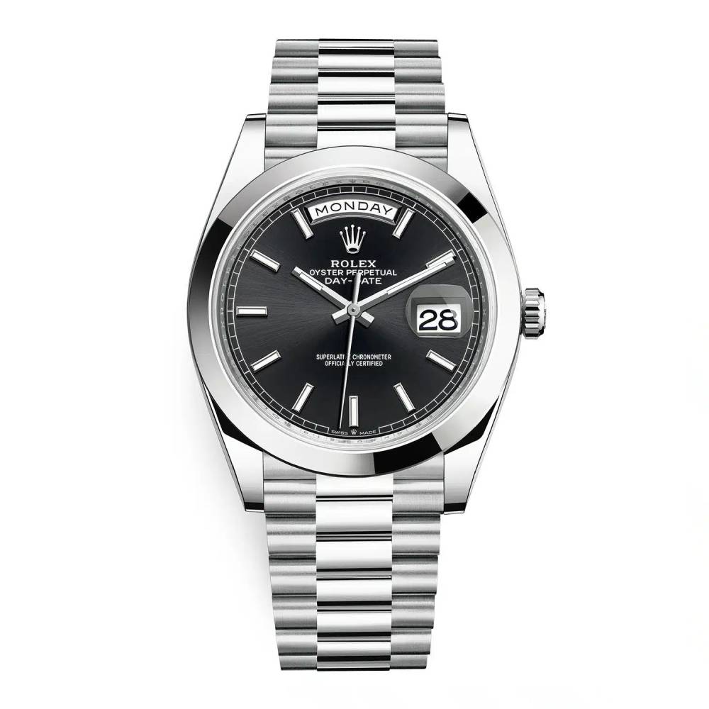 Rolex Day Date 40mm - Ref: 228206-0031 - Black Stick Dial, Platinum President Bracelet Men's Watch