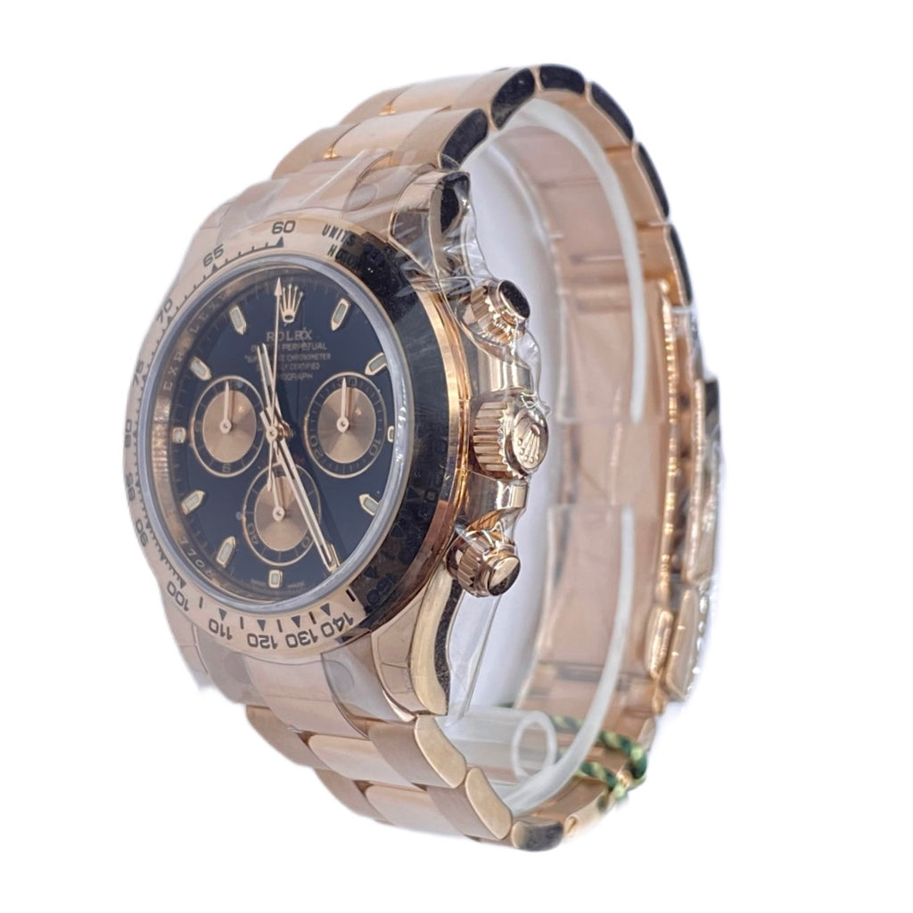 Rolex Cosmograph Daytona 40 mm | 18k Everose gold Oyster bracelet | Black dial | Men's Watch 116505-0008