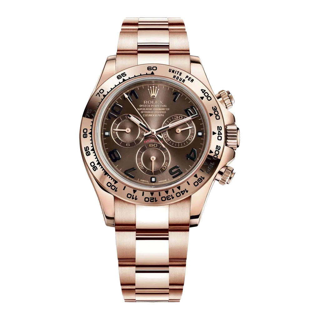 Rolex Cosmograph Daytona 40 mm | 18k Everose gold Oyster bracelet | Chocolate Arabic dial | Men's Watch 116505 choc