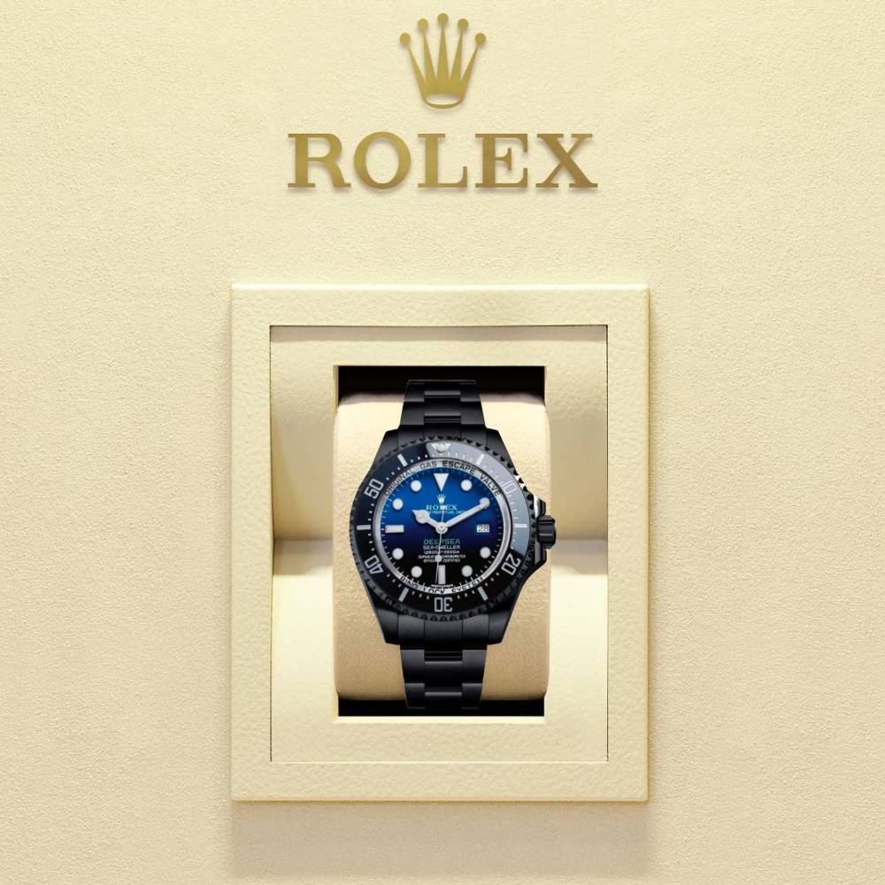 Rolex Deepsea / Sea Dweller 44mm - Ref: 116660dbl - Blue Dial & Ceramic Bezel, Black PVD Stainless Steel Oyster Bracelet Watch