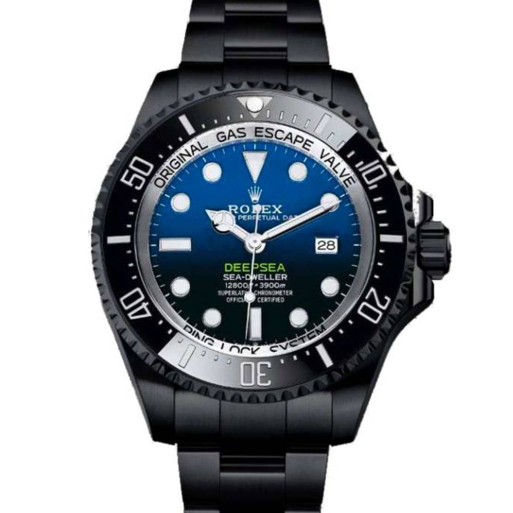 Rolex Deepsea / Sea Dweller 44mm - Ref: 126660-0002 - Blue Dial & Ceramic Bezel, Black PVD Stainless Steel Oyster Bracelet Watch