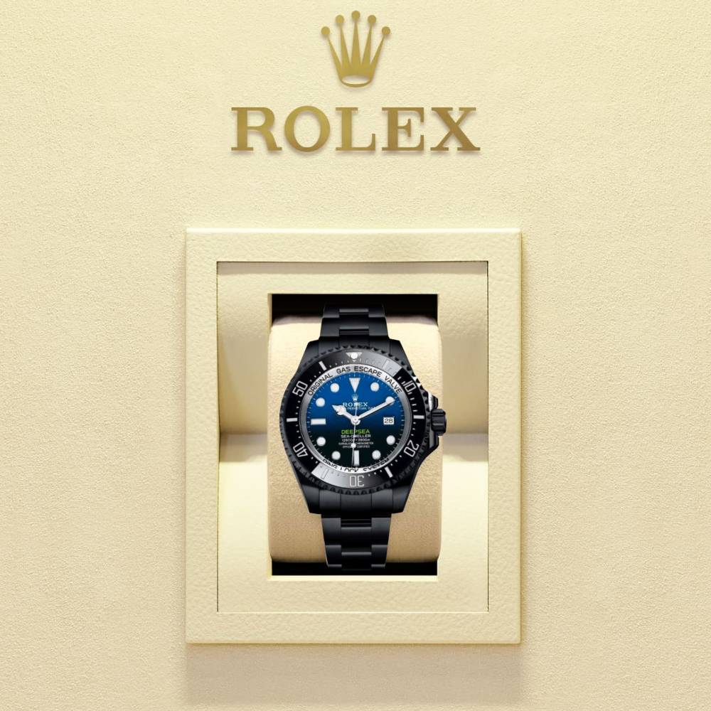 Rolex Deepsea / Sea Dweller 44mm - Ref: 126660-0002 - Blue Dial & Ceramic Bezel, Black PVD Stainless Steel Oyster Bracelet Watch