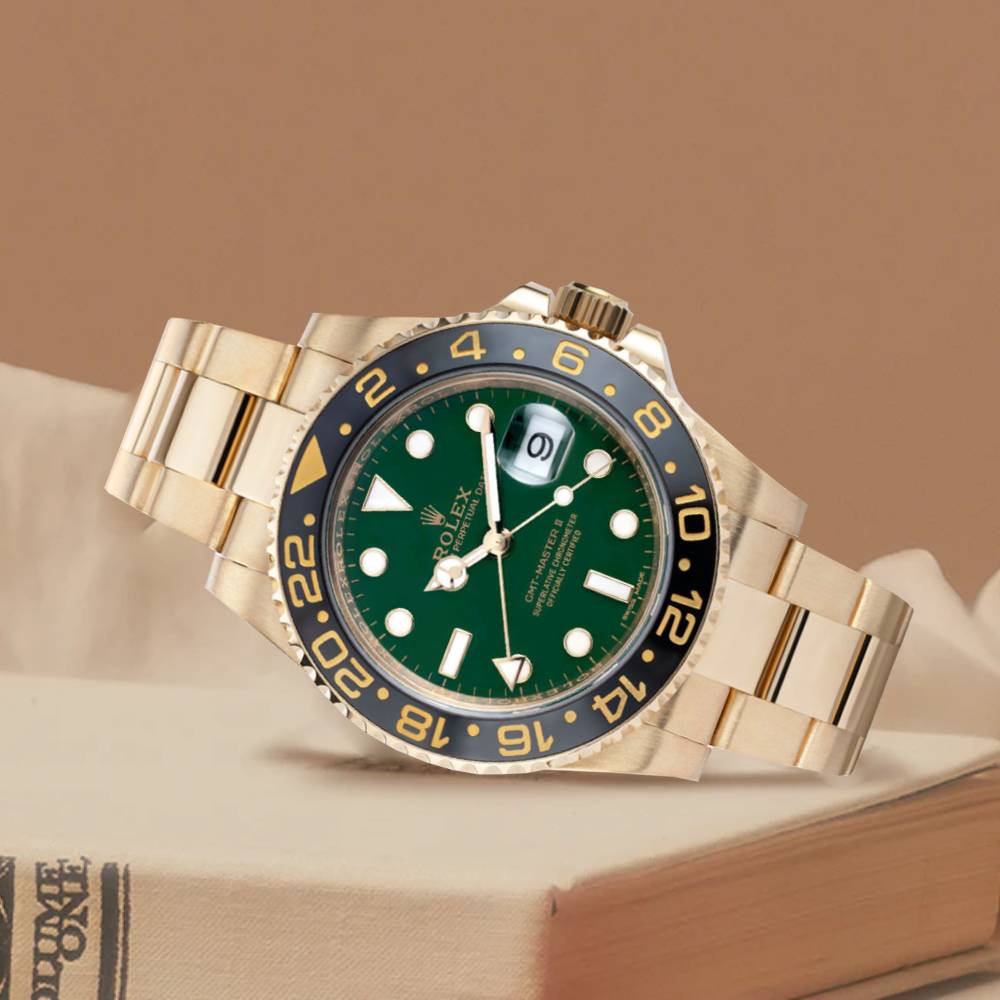 Rolex GMT-Master II 40mm - Ref: 116718G - Green Dial & Black Bezel, 18K White Gold Oyster Bracelet Men's Watch