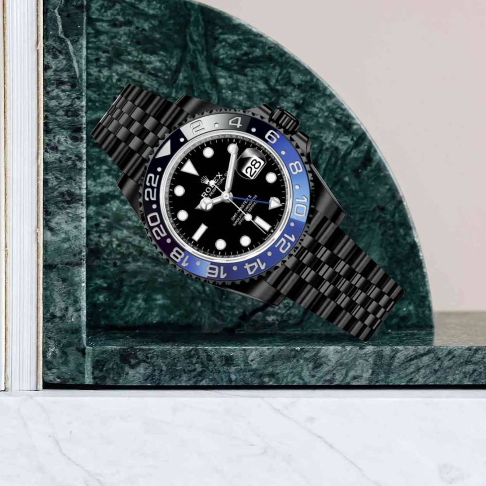 Rolex GMT-Master II "Batgirl" 40mm - Ref: 126710blnr-0002 - Black Dial, Blue & Black Bezel, PVD Stainless Steel Jubilee Bracelet