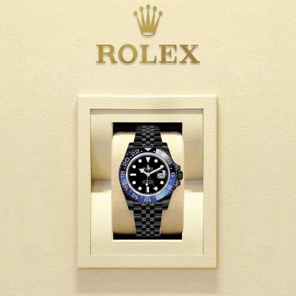 Rolex GMT-Master II "Batgirl" 40mm - Ref: 126710blnr-0002 - Black Dial, Blue & Black Bezel, PVD Stainless Steel Jubilee Bracelet