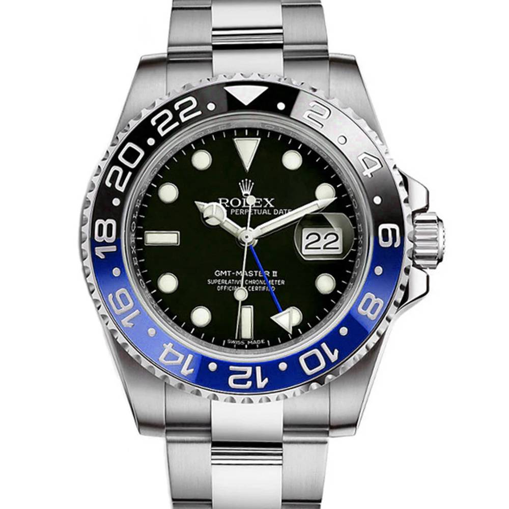 Rolex GMT-Master II "Batman" 40mm - Ref: 116710BLNR - Black Dial, Blue & Black Ceramic Bezel, Stainless Steel Oyster Bracelet Men's Watch