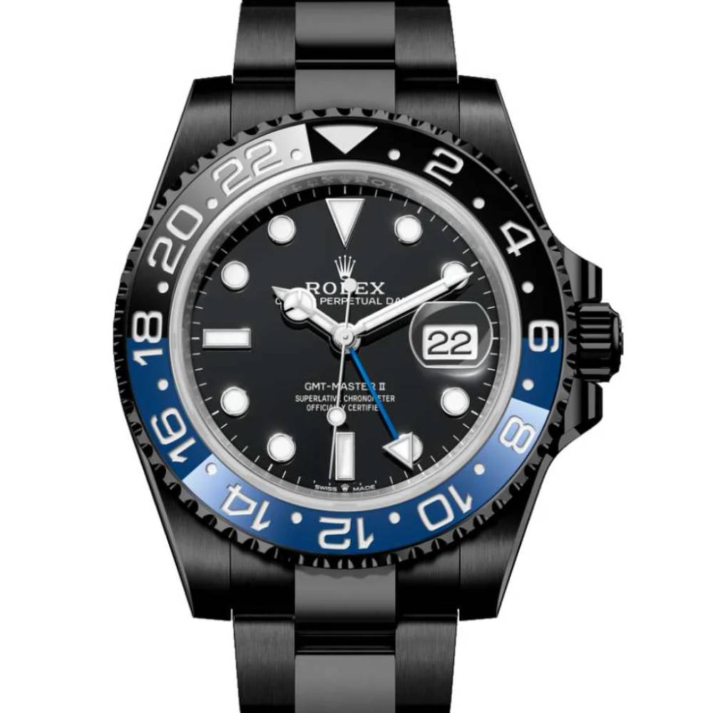 Rolex GMT-Master II "Batman" 40mm - Ref: 126710blnr-0003 - Black Dial, Blue & Black Bezel, Black DLC-PVD Stainless Steel Oyster Bracelet