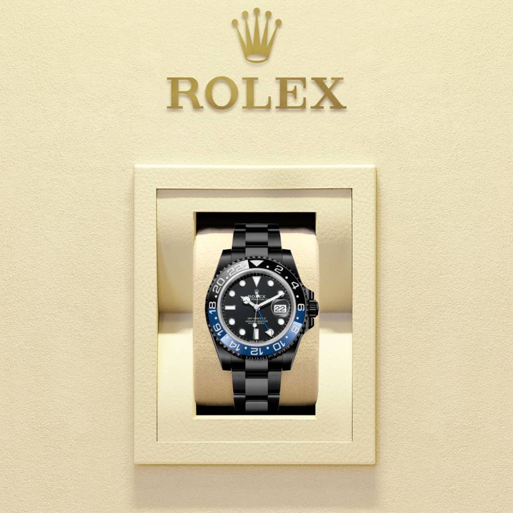 Rolex GMT-Master II "Batman" 40mm - Ref: 126710blnr-0003 - Black Dial, Blue & Black Bezel, Black DLC-PVD Stainless Steel Oyster Bracelet