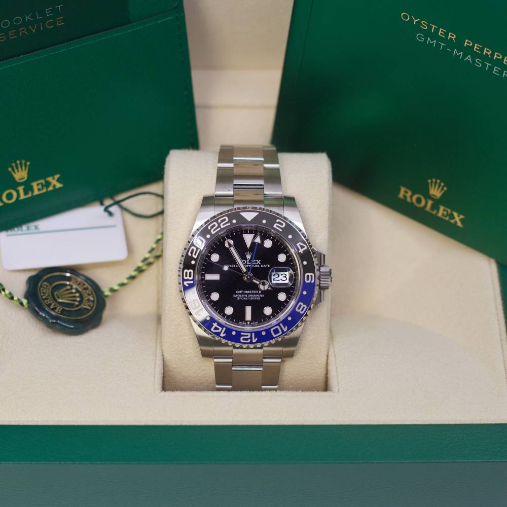 Rolex GMT-Master II "Batman" 40mm - Ref: 126710blnr-0003 - Black Dial, Blue & Black Ceramic Bezel, Stainless Steel Oyster Bracelet Men's Watch