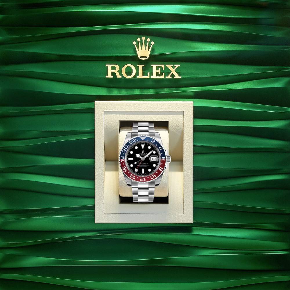 Rolex GMT-Master II "Pepsi" 40mm - Ref: 116719BLRO - Black Dial, Red & Blue Ceramic Bezel, 18K White Gold Oyster Bracelet Men's Watch