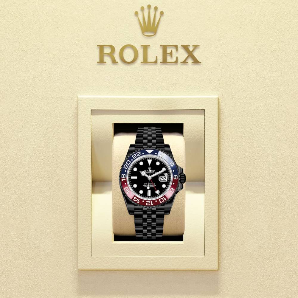 Rolex GMT-Master II "Pepsi" 40mm - Ref: 126710blro-0001 - Black Dial, Red & Blue Bezel, Black DLC-PVD Stainless Steel Jubilee Bracelet