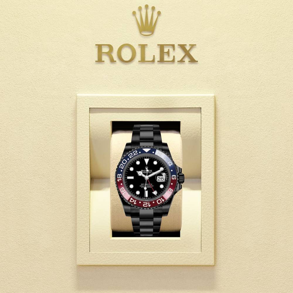 Rolex GMT-Master II "Pepsi" 40mm - Ref: 126710blro-0002 - Black Dial, Red & Blue Bezel, PVD Stainless Steel Oyster Bracelet