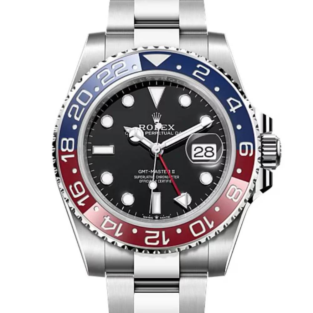 Rolex GMT-Master II "Pepsi" 40mm - Ref: 126710blro-0002 - Black Dial, Red & Blue Ceramic Bezel, Stainless Steel Oyster Bracelet Men's Watch